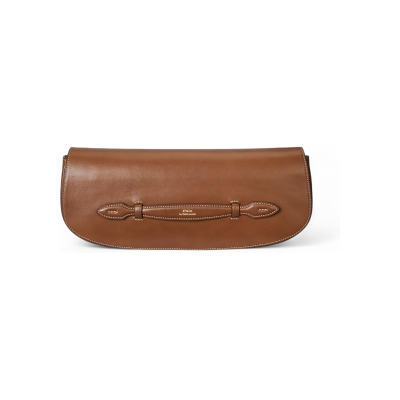 Polo Ralph Laurenvoor vrouwen. 428971315002 Bellport leren clutch met bruine flap (OSFA), Leer, Casual Polo Ralph Laurenvoor vrouwen. 428971315002 Bellport leren clutch met bruine flap (OSFA), Leer, Casual