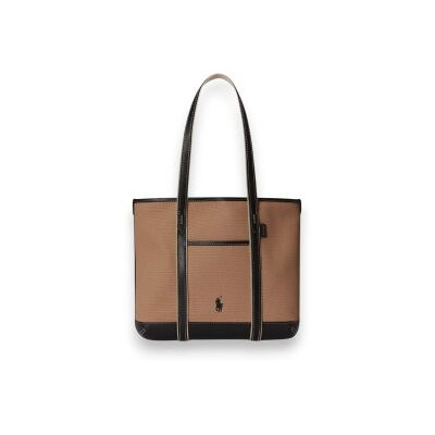 Polo Ralph Laurenvoor vrouwen. 428P03085006 Bruine katoenen canvas shopper draagtas (OSFA), Casual Polo Ralph Laurenvoor vrouwen. 428P03085006 Bruine katoenen canvas shopper draagtas (OSFA), Casual