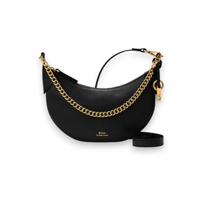 Polo Ralph Laurenvoor vrouwen. 428977210001 Polo ID mini leren tas met ketting zwart (OSFA), Casual, Leer Polo Ralph Laurenvoor vrouwen. 428977210001 Polo ID mini leren tas met ketting zwart (OSFA), Casual, Leer