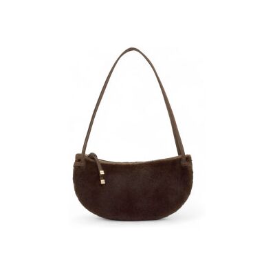TOUSvoor vrouwen. 2002359044 Halfmoon schoudertas bruin (OSFA), Casual, Leer TOUSvoor vrouwen. 2002359044 Halfmoon schoudertas bruin (OSFA), Casual, Leer