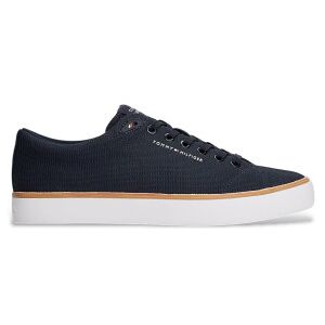 Tommy Hilfigervoor mannen. FM0FM05513 Sportschoenen van mesh met geborduurd logo in marineblauw (46), Plat, Veters, Casual Tommy Hilfigervoor mannen. FM0FM05513 Sportschoenen van mesh met geborduurd logo in marineblauw (46), Plat, Veters, Casual
