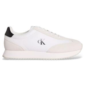 Calvin Klein Jeansvoor mannen. YM0YM01325 Retro Runner Leren Sneakers Wit (44), Leer, Plat, Veters, Casual Calvin Klein Jeansvoor mannen. YM0YM01325 Retro Runner Leren Sneakers Wit (44), Leer, Plat, Veters, Casual