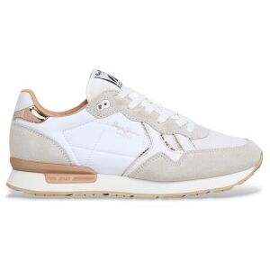 Pepe Jeansvoor vrouwen. PLS400004 Brit Spiegel Sneakers wit (36), Plat, Veters, Casual Pepe Jeansvoor vrouwen. PLS400004 Brit Spiegel Sneakers wit (36), Plat, Veters, Casual