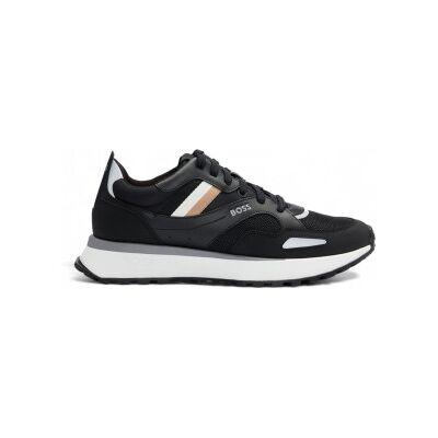 BOSSvoor mannen. 50498280 Jonah Sneakers zwart (40), Plat, Veters, Casual BOSSvoor mannen. 50498280 Jonah Sneakers zwart (40), Plat, Veters, Casual