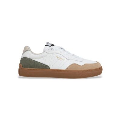 Pepe Jeansvoor mannen. PMS000036 Camden Urban Leren Sneakers wit (43), Leer, Plat, Veters, Casual Pepe Jeansvoor mannen. PMS000036 Camden Urban Leren Sneakers wit (43), Leer, Plat, Veters, Casual