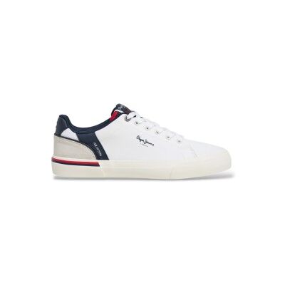Pepe Jeansvoor mannen. PMS300013 Witte Kenton State-sportschoenen (46), Stof, Plat, Veters, Casual Pepe Jeansvoor mannen. PMS300013 Witte Kenton State-sportschoenen (46), Stof, Plat, Veters, Casual