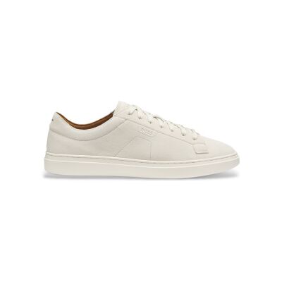 BOSSvoor mannen. 50563162 Kieran Leren Sneakers Gebroken Wit (45), Leer, Plat, Veters, Casual BOSSvoor mannen. 50563162 Kieran Leren Sneakers Gebroken Wit (45), Leer, Plat, Veters, Casual