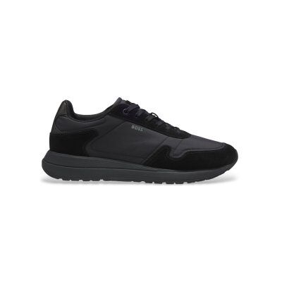 BOSSvoor mannen. 50568945 Vinston Runn-sportschoenen, zwart (41), Plat, Veters, Casual BOSSvoor mannen. 50568945 Vinston Runn-sportschoenen, zwart (41), Plat, Veters, Casual
