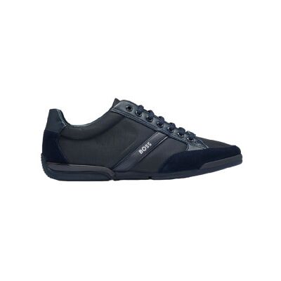 BOSSvoor mannen. 50498265 Saturn marine leren sportschoenen (40), Plat, Veters, Casual, Marineblauw BOSSvoor mannen. 50498265 Saturn marine leren sportschoenen (40), Plat, Veters, Casual, Marineblauw