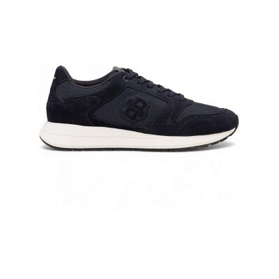 BOSSvoor mannen. 50554612 Vinston Leren Sneakers blauw (43), Leer, Plat, Veters, Casual BOSSvoor mannen. 50554612 Vinston Leren Sneakers blauw (43), Leer, Plat, Veters, Casual