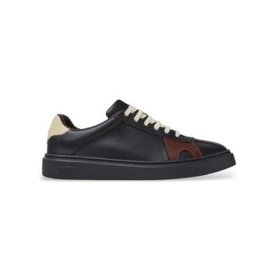 Campervoor mannen. K101107-005 Sneakers van leer Runner Twentyfive Twins zwart (44), Plat, Veters, Casual Campervoor mannen. K101107-005 Sneakers van leer Runner Twentyfive Twins zwart (44), Plat, Veters, Casual