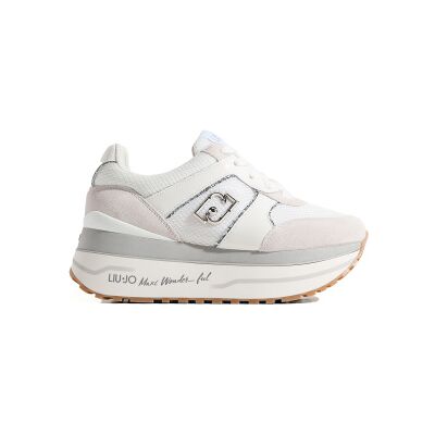 Liu Jovoor vrouwen. BA6019PX80501111 Maxi Wonder Plus 02 leren sportschoenen wit (41), Leer, 1 tot 3 cm, Veters, Casual Liu Jovoor vrouwen. BA6019PX80501111 Maxi Wonder Plus 02 leren sportschoenen wit (41), Leer, 1 tot 3 cm, Veters, Casual