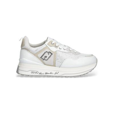 Liu Jovoor vrouwen. BA6009PX07701111 Sportschoenen Maxi Wonder 01 wit (41), Leer, 3 tot 5 cm, Veters, Casual Liu Jovoor vrouwen. BA6009PX07701111 Sportschoenen Maxi Wonder 01 wit (41), Leer, 3 tot 5 cm, Veters, Casual