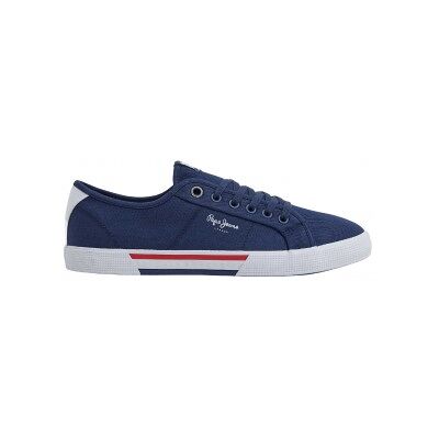Pepe Jeansvoor mannen. PMS30816 Basis Sneakers Brady marine (44), Stof, Plat, Veters, Casual, Duurzaam, Marineblauw Pepe Jeansvoor mannen. PMS30816 Basis Sneakers Brady marine (44), Stof, Plat, Veters, Casual, Duurzaam, Marineblauw