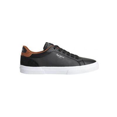 Pepe Jeansvoor mannen. PMS30839 Kenton Court Sneakers zwart (45), Leer, Plat, Veters, Casual Pepe Jeansvoor mannen. PMS30839 Kenton Court Sneakers zwart (45), Leer, Plat, Veters, Casual