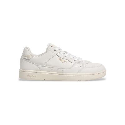 Pepe Jeansvoor mannen. PMS000040 Clay Club Leren Sneakers wit (44), Leer, Plat, Veters, Casual Pepe Jeansvoor mannen. PMS000040 Clay Club Leren Sneakers wit (44), Leer, Plat, Veters, Casual