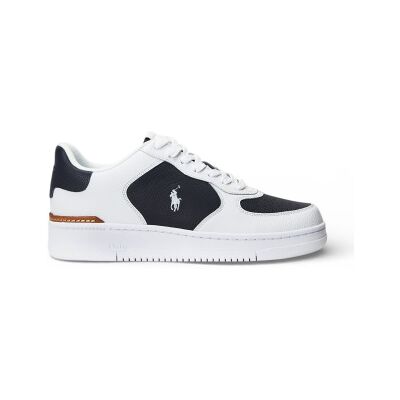 Polo Ralph Laurenvoor mannen. 809931570003 Masters Court leren sportschoenen wit, marine (45), Leer, Plat, Veters, Casual, Marineblauw Polo Ralph Laurenvoor mannen. 809931570003 Masters Court leren sportschoenen wit, marine (45), Leer, Plat, Veters, Casual, Marineblauw