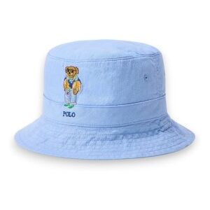 Polo Ralph Laurenvoor mannen. 710B14600001 Vissershoed met blauwe Polo Bear (L/XL), Casual, Vlas Polo Ralph Laurenvoor mannen. 710B14600001 Vissershoed met blauwe Polo Bear (L/XL), Casual, Vlas