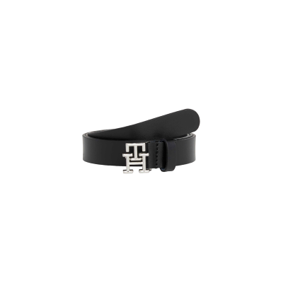 Tommy Hilfigervoor vrouwen. AW0AW15182 Leren riem Logo zwart (80cm), Casual, Leer Tommy Hilfigervoor vrouwen. AW0AW15182 Leren riem Logo zwart (80cm), Casual, Leer