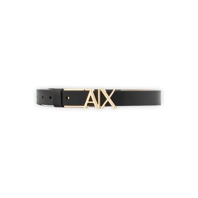 Giorgio Armani A X Armani Exchangevoor vrouwen. XW002127AF17157MC379 Zwarte smalle riem (OSFA), Casual, Klassiek, Leer Giorgio Armani A X Armani Exchangevoor vrouwen. XW002127AF17157MC379 Zwarte smalle riem (OSFA), Casual, Klassiek, Leer