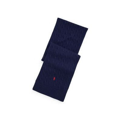 Polo Ralph Laurenvoor mannen. 449959345002 Sjaal met wol in gebreide navy eights stof (OSFA), Casual, Marineblauw Polo Ralph Laurenvoor mannen. 449959345002 Sjaal met wol in gebreide navy eights stof (OSFA), Casual, Marineblauw