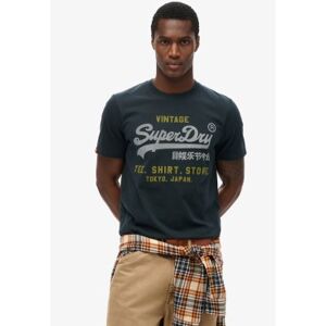 Superdryvoor mannen. M1012212A Heritage T-shirt marine (XL), Casual, Katoen, Korte mouwen, Marineblauw Superdryvoor mannen. M1012212A Heritage T-shirt marine (XL), Casual, Katoen, Korte mouwen, Marineblauw