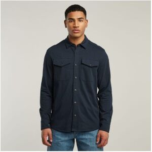 G-Starvoor mannen. D26765-C784-C742 Shirt Jersey Marine Zakken (S), Casual, Katoen, Lange mouwen, Marineblauw G-Starvoor mannen. D26765-C784-C742 Shirt Jersey Marine Zakken (S), Casual, Katoen, Lange mouwen, Marineblauw