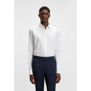 HUGOvoor mannen. 50519812 Wit poplin modern fit overhemd (37), Casual, Feest, Katoen, Klassiek, Lange mouwen HUGOvoor mannen. 50519812 Wit poplin modern fit overhemd (37), Casual, Feest, Katoen, Klassiek, Lange mouwen