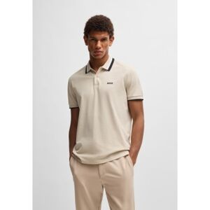 BOSSvoor mannen. 50538101 Paddy active polo met contrasterende beige strepen (3XL), Casual, Katoen, Korte mouwen BOSSvoor mannen. 50538101 Paddy active polo met contrasterende beige strepen (3XL), Casual, Katoen, Korte mouwen