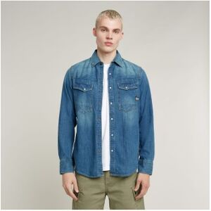 G-Starvoor mannen. D23616-D252-D891 Dakota Slim Shirt blauw (XXL), Casual, Katoen, Lange mouwen G-Starvoor mannen. D23616-D252-D891 Dakota Slim Shirt blauw (XXL), Casual, Katoen, Lange mouwen