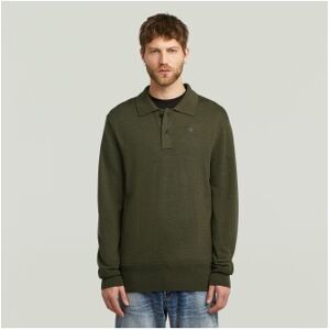 G-Starvoor mannen. D27707-B692-995 Premium Core Dunda groen poloshirt (S), Casual, Wol, Lange mouwen G-Starvoor mannen. D27707-B692-995 Premium Core Dunda groen poloshirt (S), Casual, Wol, Lange mouwen