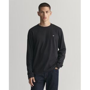 Gantvoor mannen. 2004049 Shield t-shirt lange mouw zwart (M), Casual, Katoen, Lange mouwen Gantvoor mannen. 2004049 Shield t-shirt lange mouw zwart (M), Casual, Katoen, Lange mouwen