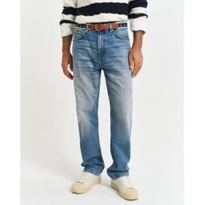 Gantvoor mannen. 1000416 Jeans recht model blauw (31/32), Casual, Katoen, Denim Gantvoor mannen. 1000416 Jeans recht model blauw (31/32), Casual, Katoen, Denim