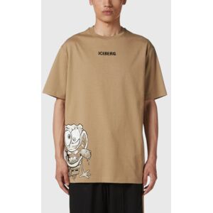 Icebergvoor mannen. 25EI1P0F0726327 T-shirt Regular fit modderkleurig bruin (L), Beige, Casual, Katoen, Korte mouwen Icebergvoor mannen. 25EI1P0F0726327 T-shirt Regular fit modderkleurig bruin (L), Beige, Casual, Katoen, Korte mouwen