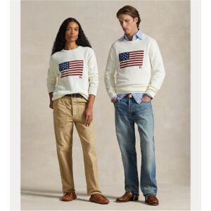 Polo Ralph Laurenunisex. 710718281009 De iconische trui met witte vlag (M), Casual, Katoen Polo Ralph Laurenunisex. 710718281009 De iconische trui met witte vlag (M), Casual, Katoen