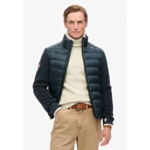 Superdryvoor mannen. M5012044A Storm fleece hybride bomberjack blauw (L), Casual, Polyester Superdryvoor mannen. M5012044A Storm fleece hybride bomberjack blauw (L), Casual, Polyester