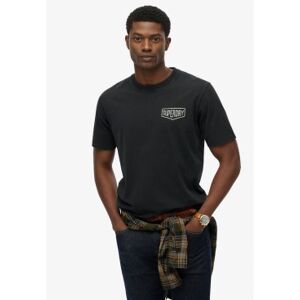 Superdryvoor mannen. M1012273A Work Tab Los T-shirt zwart (S), Casual, Katoen, Korte mouwen Superdryvoor mannen. M1012273A Work Tab Los T-shirt zwart (S), Casual, Katoen, Korte mouwen