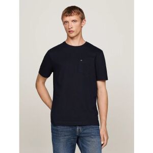 Tommy Hilfigervoor mannen. MW0MW37283 T-shirt met marine opgestikte zak (S), Casual, Katoen, Korte mouwen, Marineblauw Tommy Hilfigervoor mannen. MW0MW37283 T-shirt met marine opgestikte zak (S), Casual, Katoen, Korte mouwen, Marineblauw