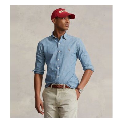 Polo Ralph Laurenvoor mannen. 710548538001 Blauw Slim Fit Chambray Overhemd (XXL), Casual, Katoen, Denim, Lange mouwen Polo Ralph Laurenvoor mannen. 710548538001 Blauw Slim Fit Chambray Overhemd (XXL), Casual, Katoen, Denim, Lange mouwen