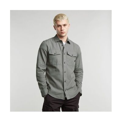 G-Starvoor mannen. D24963-D454-G493 Marine Slim overhemd grijs (XL), Casual, Katoen, Lange mouwen, Duurzaam G-Starvoor mannen. D24963-D454-G493 Marine Slim overhemd grijs (XL), Casual, Katoen, Lange mouwen, Duurzaam