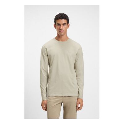 BOSSvoor mannen. 50512111 Tacks beige T-shirt (S), Casual, Katoen, Lange mouwen BOSSvoor mannen. 50512111 Tacks beige T-shirt (S), Casual, Katoen, Lange mouwen