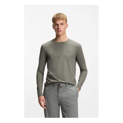 BOSSvoor mannen. 50512111 Tacks T-shirt groenachtig grijs (XXL), Casual, Katoen, Lange mouwen BOSSvoor mannen. 50512111 Tacks T-shirt groenachtig grijs (XXL), Casual, Katoen, Lange mouwen