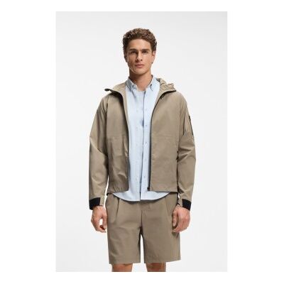 BOSSvoor mannen. 50554165 Waterafstotend jack met beige microstructuur (L), Casual, Polyamide, Buiten BOSSvoor mannen. 50554165 Waterafstotend jack met beige microstructuur (L), Casual, Polyamide, Buiten
