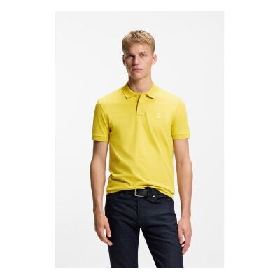 BOSSvoor mannen. 50507803 Slim Fit Poloshirt geel (XXL), Casual, Katoen, Korte mouwen BOSSvoor mannen. 50507803 Slim Fit Poloshirt geel (XXL), Casual, Katoen, Korte mouwen