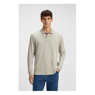 BOSSvoor mannen. 50527525 Interlock poloshirt beige (M), Casual, Katoen, Klassiek, Lange mouwen BOSSvoor mannen. 50527525 Interlock poloshirt beige (M), Casual, Katoen, Klassiek, Lange mouwen