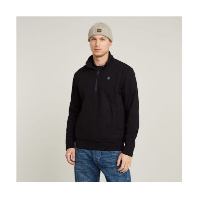 G-Starvoor mannen. D26305-D566-6484 Nifous Half Zip sweatshirt zwart (S), Casual, Lange mouwen, Biologisch katoen, Duurzaam G-Starvoor mannen. D26305-D566-6484 Nifous Half Zip sweatshirt zwart (S), Casual, Lange mouwen, Biologisch katoen, Duurzaam