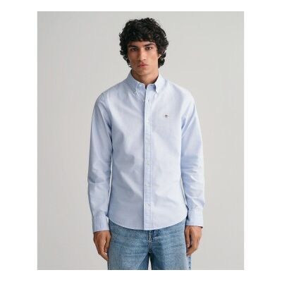 Gantvoor mannen. 3000202 Slim Fit Oxford overhemd blauw (XL), Casual, Katoen, Klassiek, Lange mouwen Gantvoor mannen. 3000202 Slim Fit Oxford overhemd blauw (XL), Casual, Katoen, Klassiek, Lange mouwen