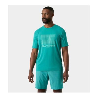 Helly Hansenvoor mannen. 34419 Hp Race grafisch T-shirt groen (XL), Casual, Korte mouwen, Gerecycled polyester, Duurzaam Helly Hansenvoor mannen. 34419 Hp Race grafisch T-shirt groen (XL), Casual, Korte mouwen, Gerecycled polyester, Duurzaam
