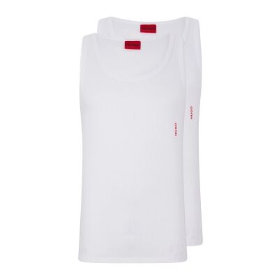 HUGOvoor mannen. 50469778 Set van 2 witte logo-vesten (M), Homewear, Katoen HUGOvoor mannen. 50469778 Set van 2 witte logo-vesten (M), Homewear, Katoen
