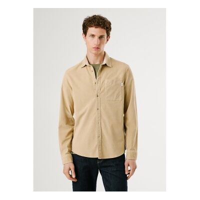 Pepe Jeansvoor mannen. PM3090844 Clayton beige overhemd (L), Casual, Katoen, Lange mouwen Pepe Jeansvoor mannen. PM3090844 Clayton beige overhemd (L), Casual, Katoen, Lange mouwen